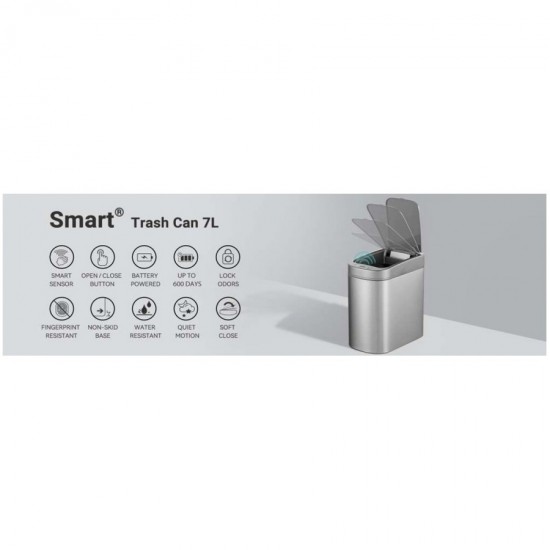 Χαρτοδοχείο Inox Χρωμέ 7 lt Bronze Art 07BA-10 με φωτοκύτταρο Smart